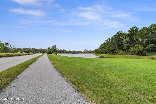 view of road featuring a water view