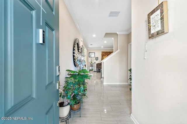 foyer with crown molding