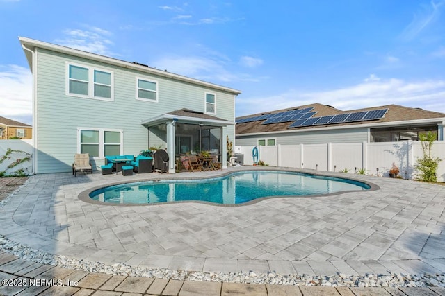 view of pool featuring a patio and outdoor lounge area