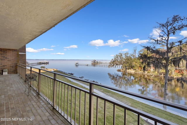 balcony with a water view