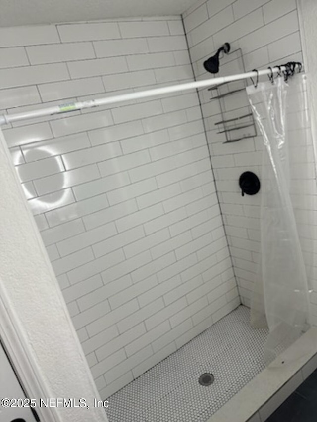 bathroom featuring a shower with curtain