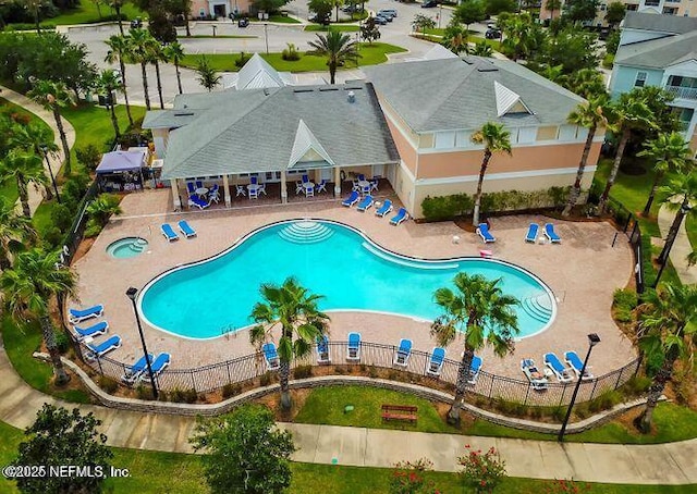 view of pool featuring a patio area