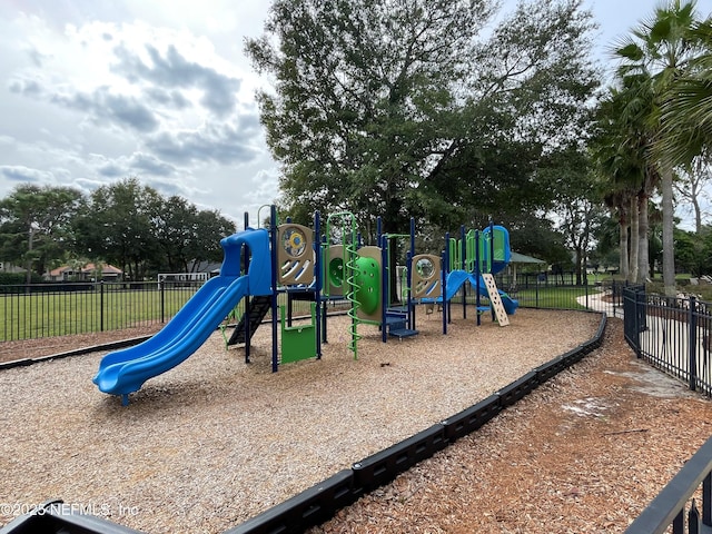 communal playground with fence