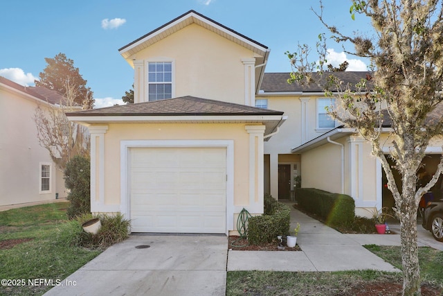 view of front of house with a garage