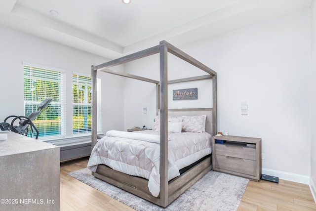 bedroom featuring light hardwood / wood-style flooring