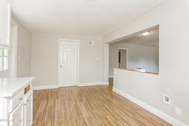 empty room featuring light wood-type flooring