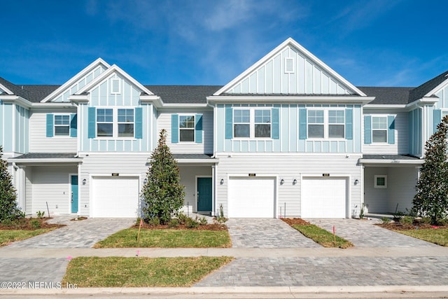 view of property with a garage