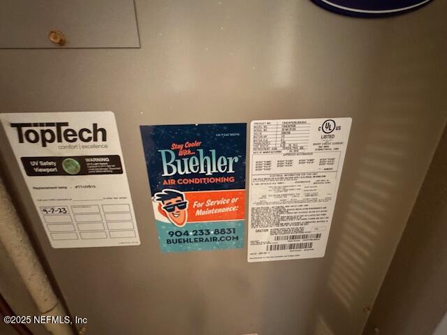 details featuring electric water heater