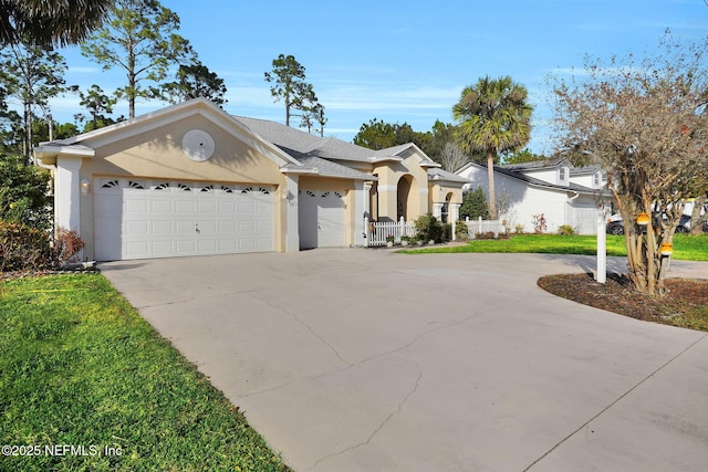 single story home with a garage