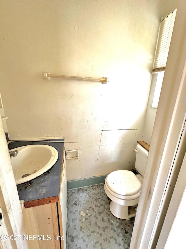 bathroom with vanity and toilet