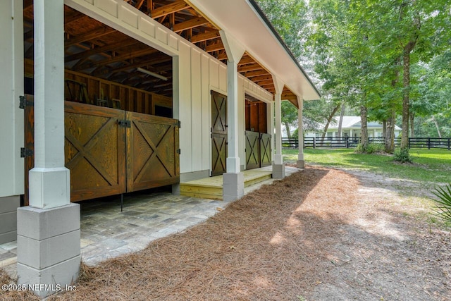 view of horse barn