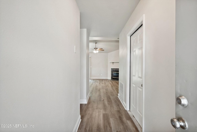 hall featuring light hardwood / wood-style floors