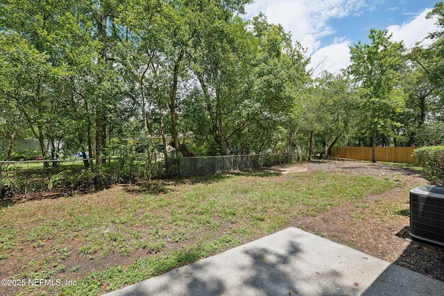 view of yard with a patio and cooling unit