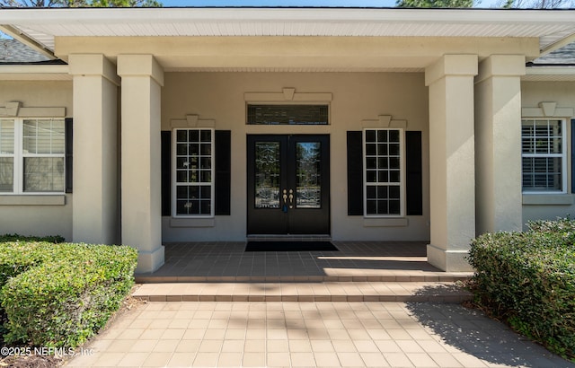 doorway to property with french doors