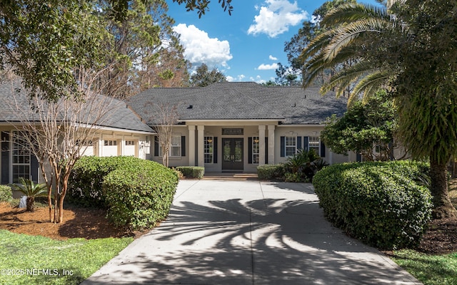 view of front facade with french doors