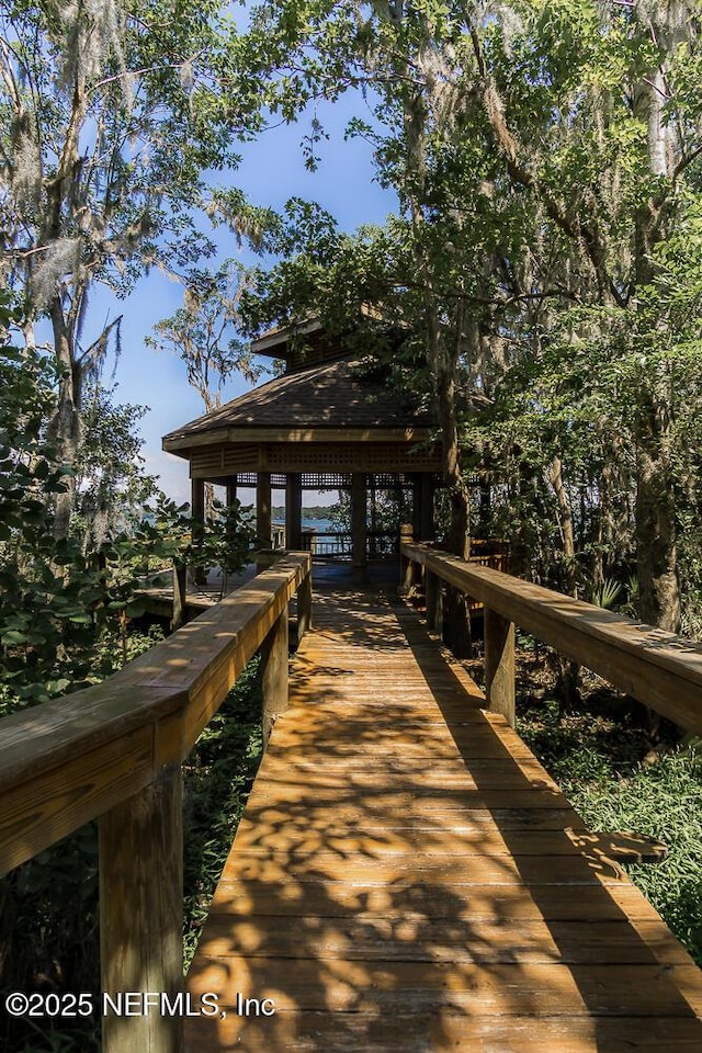 dock area featuring a gazebo