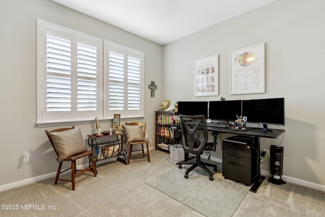 office area with light carpet