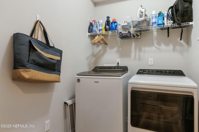 laundry area featuring washing machine and dryer