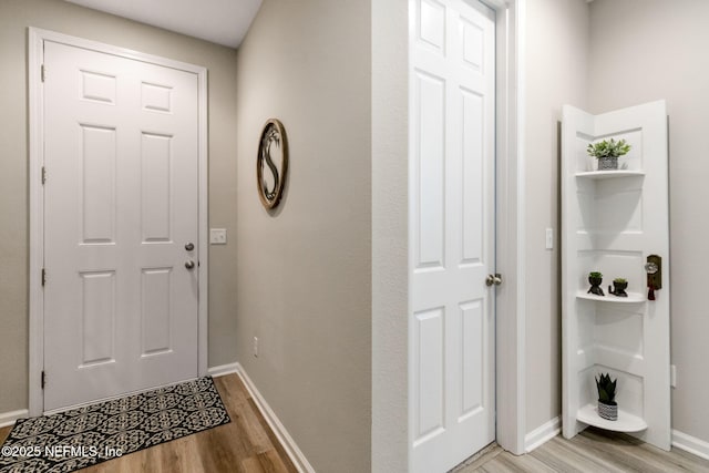 interior space with light hardwood / wood-style floors