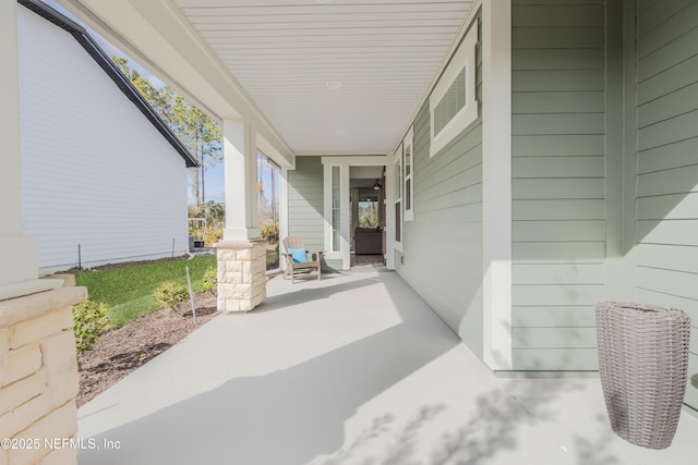 view of patio / terrace featuring covered porch