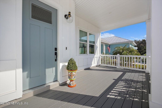 deck with covered porch