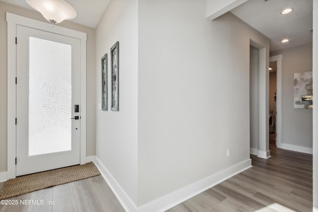 foyer featuring light hardwood / wood-style flooring