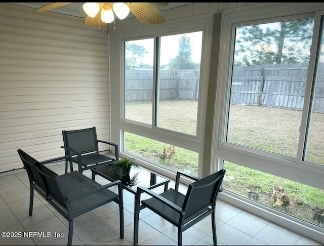 sunroom with plenty of natural light