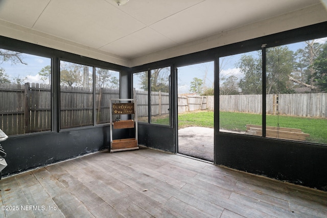 view of unfurnished sunroom