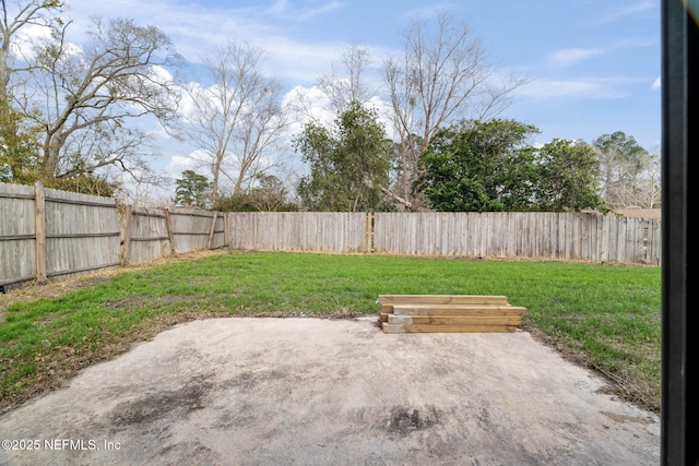 view of yard with a patio area