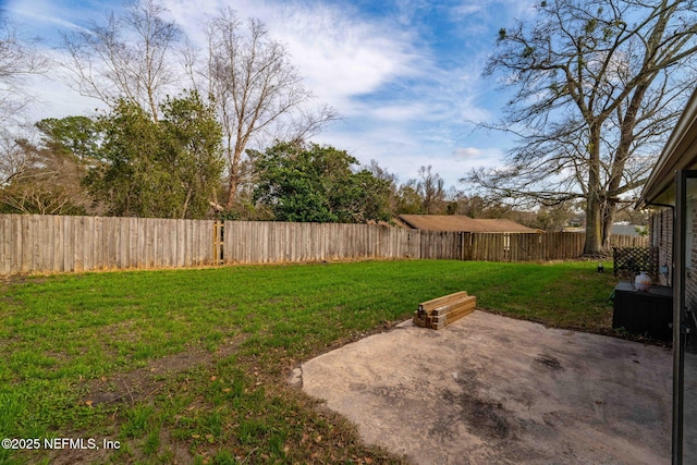 view of yard featuring a patio area