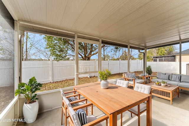 view of sunroom