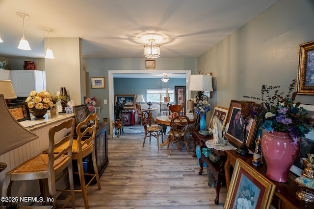 dining space featuring hardwood / wood-style floors