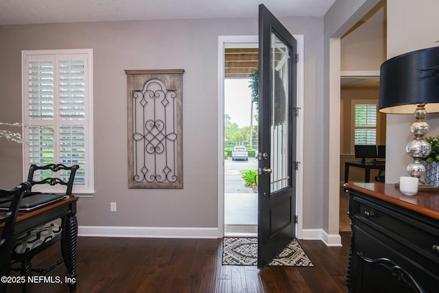 entrance foyer featuring dark hardwood / wood-style flooring