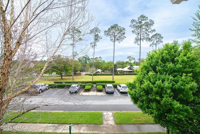 view of property's community featuring a yard