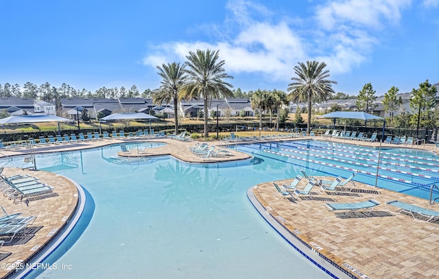 view of pool featuring a patio area