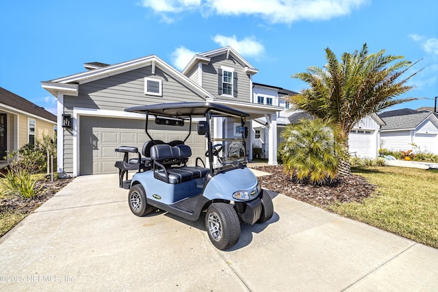 view of front of property featuring a garage