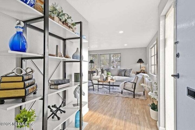 living room featuring hardwood / wood-style flooring