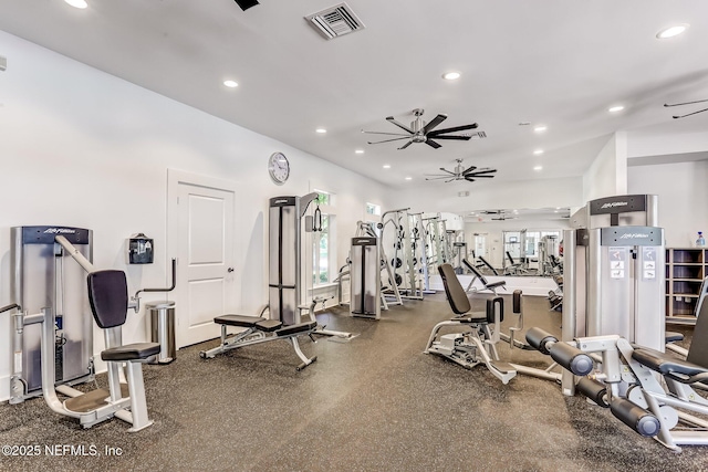 85248 Berryessa Way, Fernandina Beach, FL 32034 - exercise room featuring ceiling fan