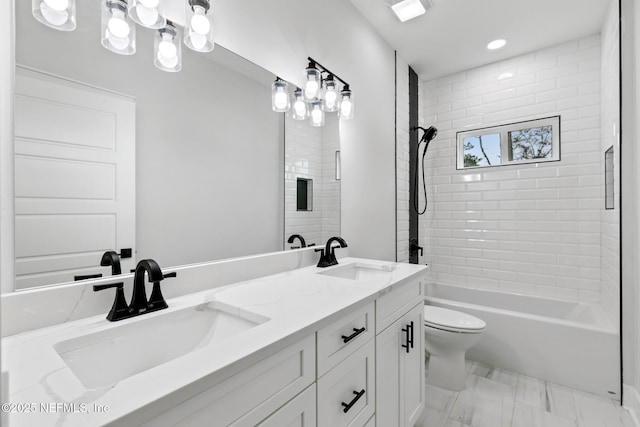 85034 Southern Creek Blvd, Fernandina Beach, FL 32034 - full bathroom featuring vanity, tiled shower / bath combo, and toilet