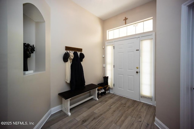 entryway featuring wood-type flooring