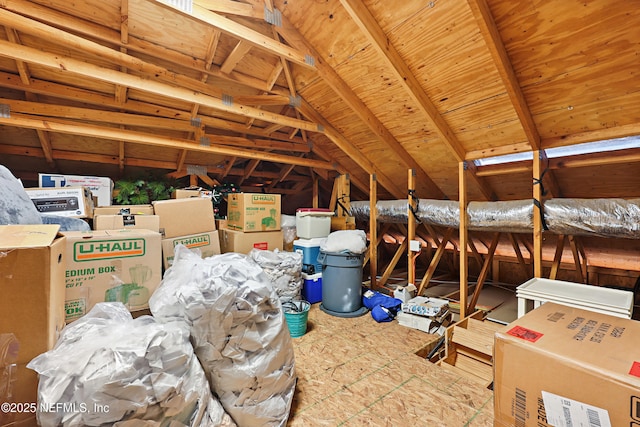 view of unfinished attic