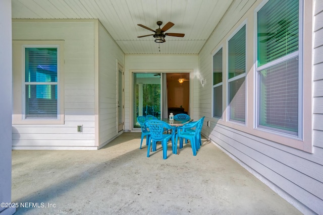 view of patio / terrace with ceiling fan