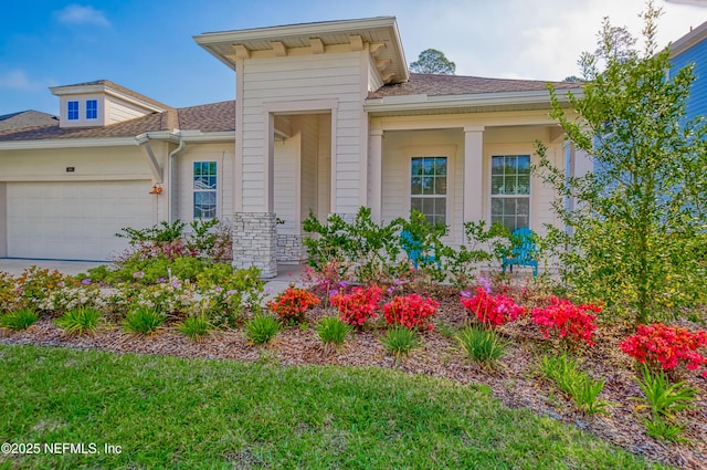 view of front of house with a garage