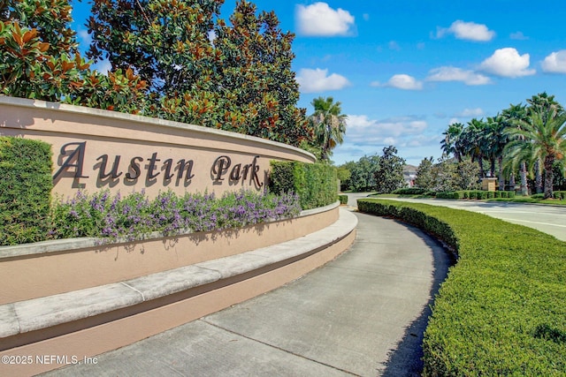 view of community sign