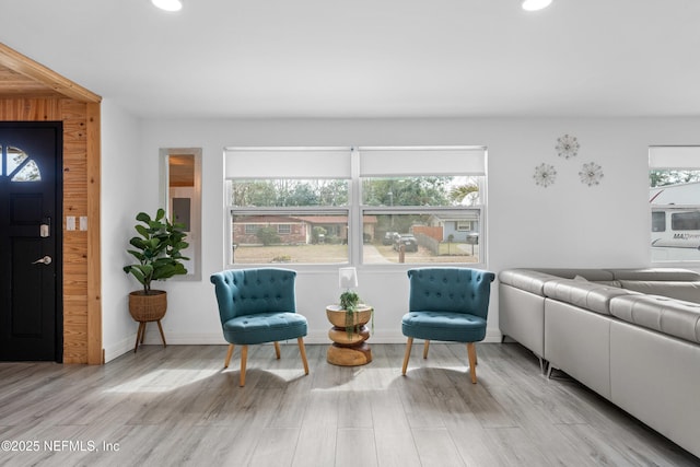 living room featuring light hardwood / wood-style floors