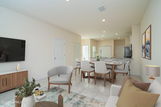 view of tiled living room