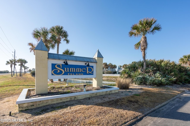 view of community sign