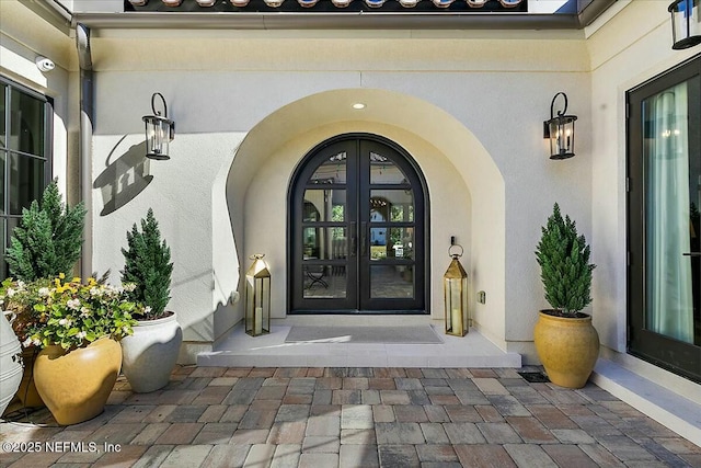 doorway to property with french doors