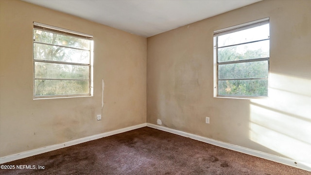 carpeted spare room with a healthy amount of sunlight