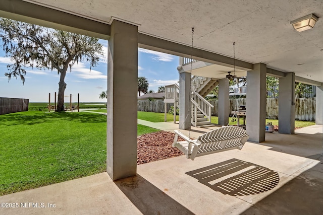 94202 Christopher Ln, Fernandina Beach, FL 32034 - view of patio / terrace with ceiling fan